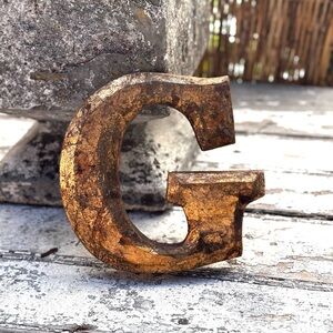 Rustic Gold Letter G Decor